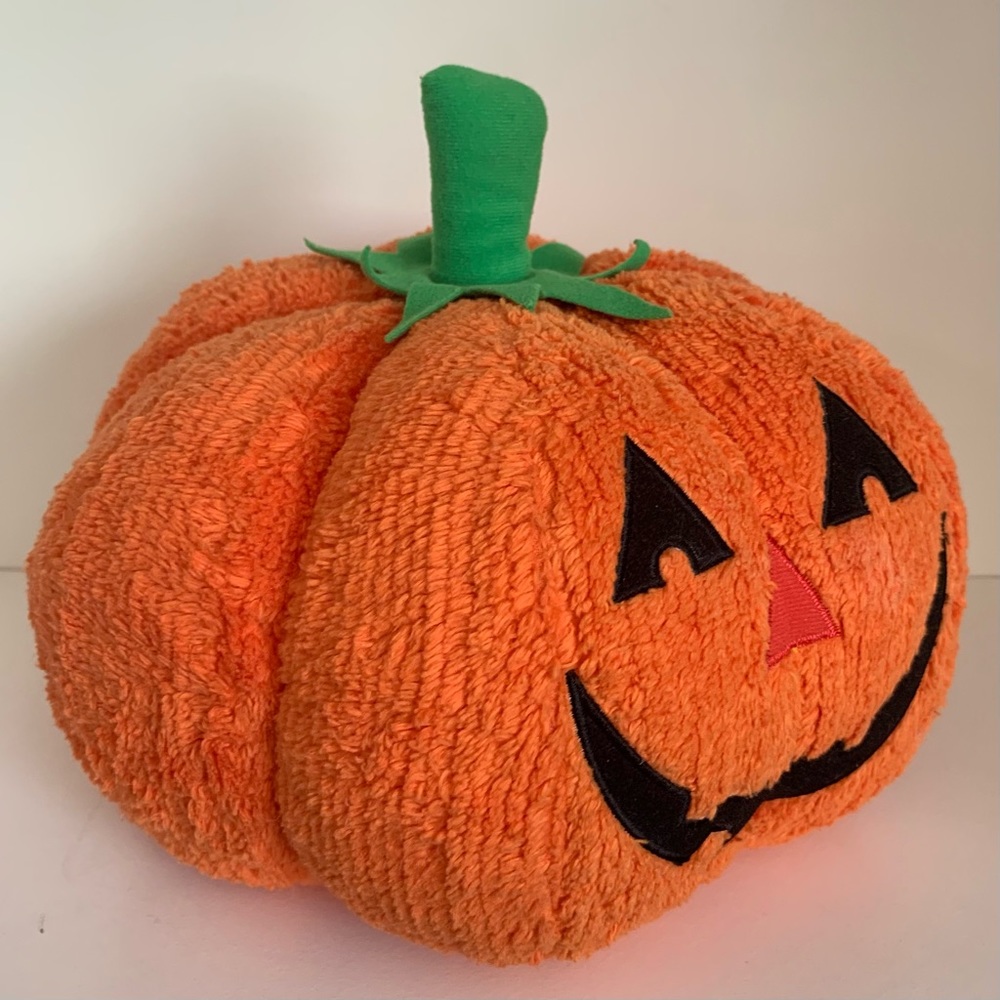 Vintage Large Jack o lantern plush pumpkin Halloween decor